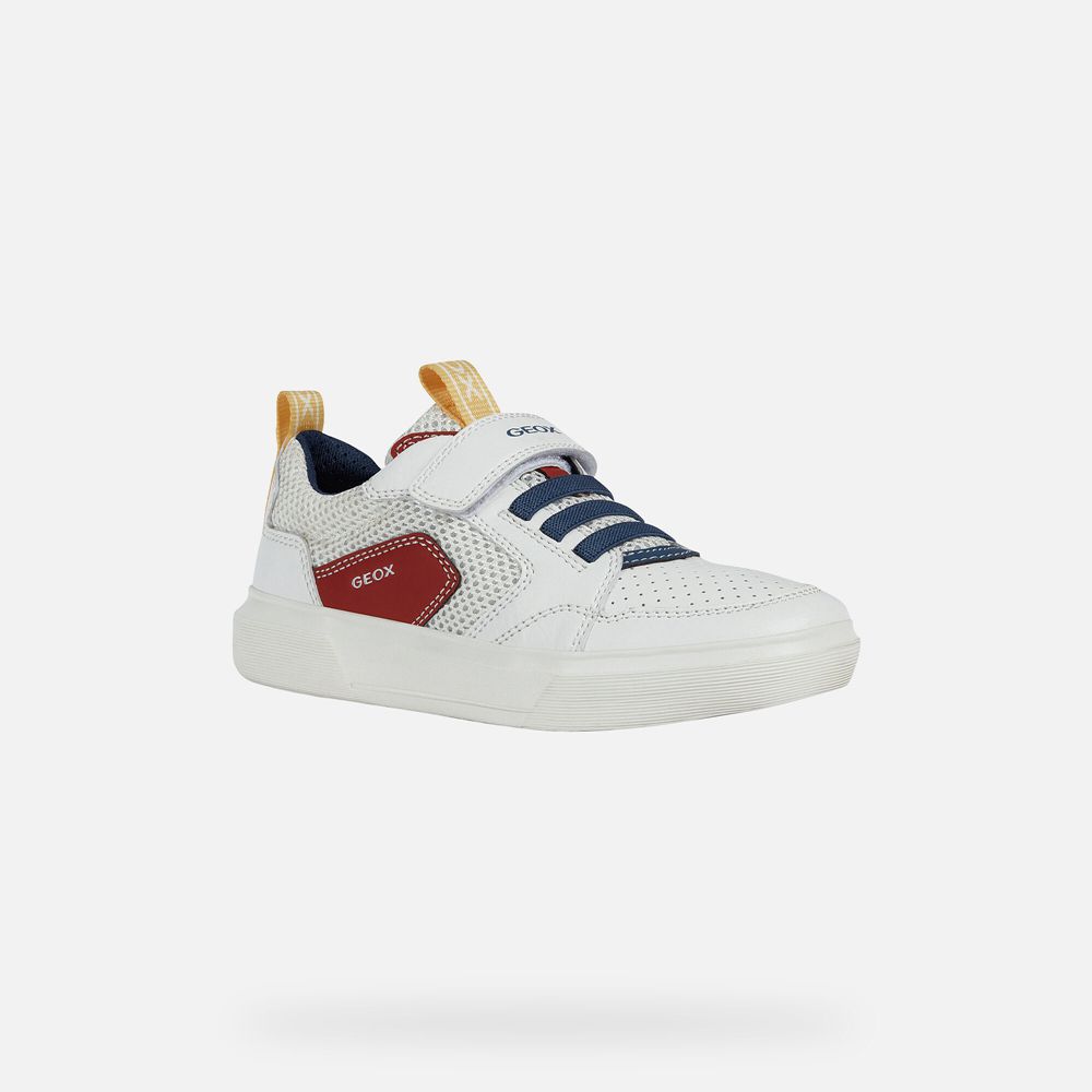 Geox Sneakers White/Red Nettuno - Geox Boys Shoes - GUAFVD285